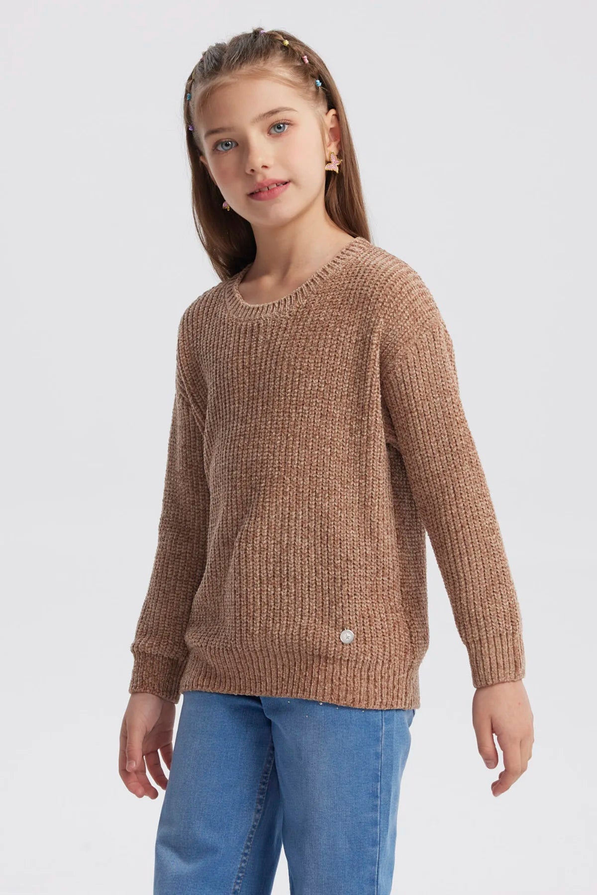 Sweater Niña Chenille Café
