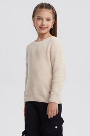 Sweater Niña Chenille Beige