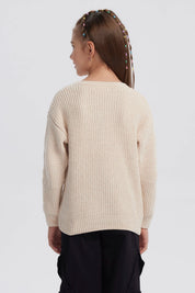 Sweater Niña Chenille Beige