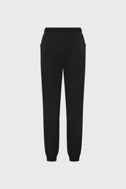 Pantalón buzo beige y negro para niña con bolsillos laterales diseño liso estilo casual ideal para días relajados