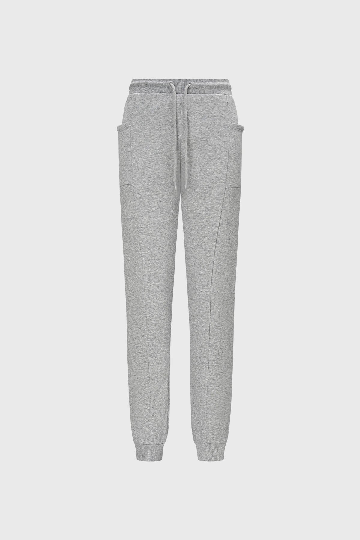 Pantalones buzo niña bipack rosado con ajuste de cordón y bolsillos amplios uno rosado otro gris diseño liso casual