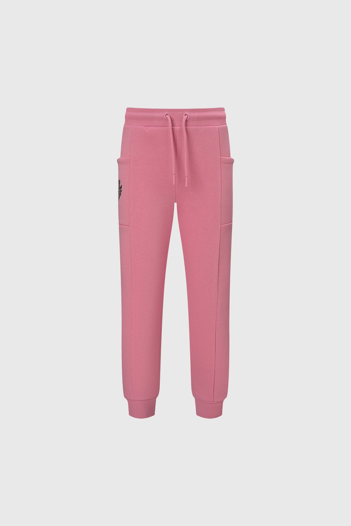 Pantalón buzo niña rosado bipack con uno gris diseño liso cómodos con bolsillos laterales y cintura ajustable