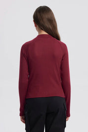 Polera Niña Cuello Alto Parcial Rojo