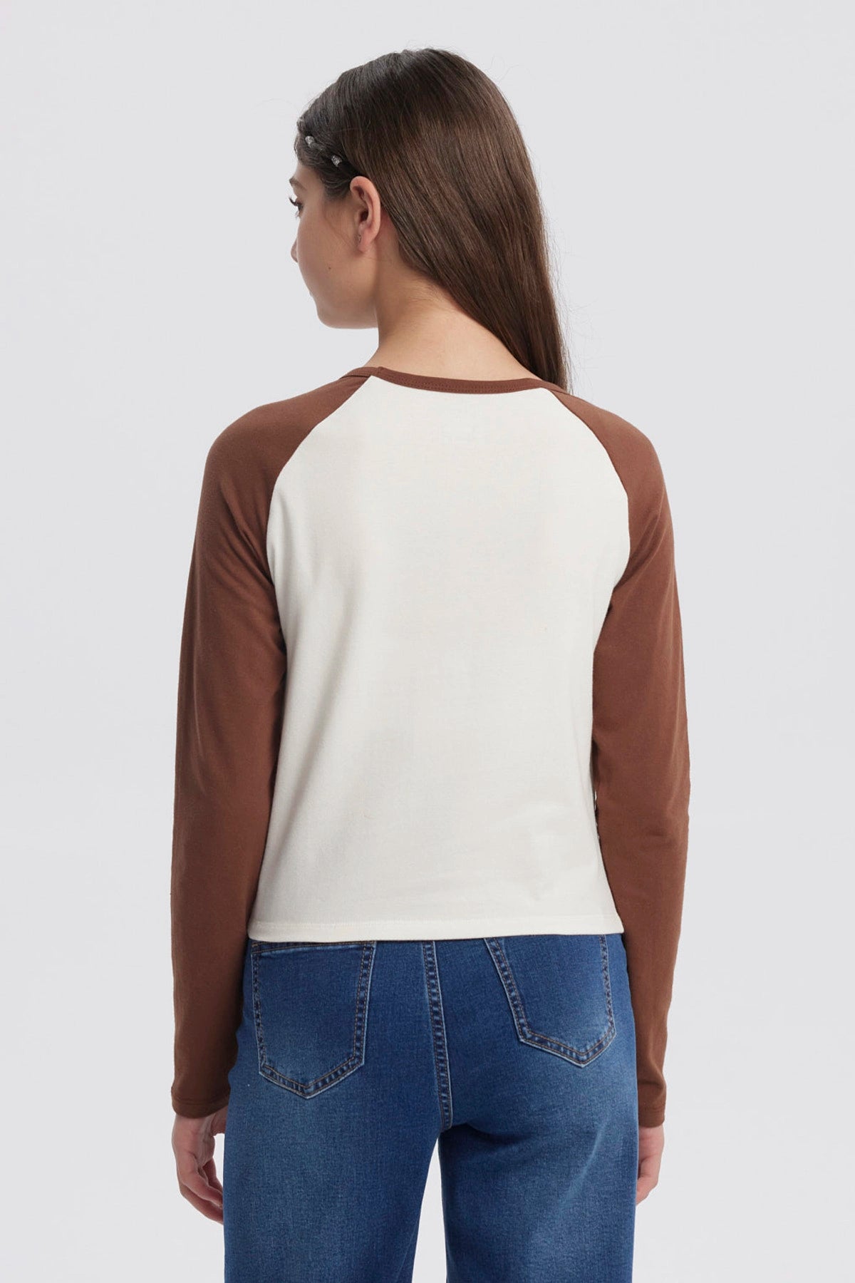 Polera Niña Cuello Redondo Crudo