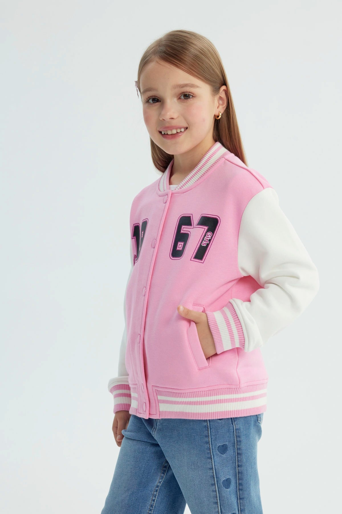 Chaqueta Niña Oversize Rosado