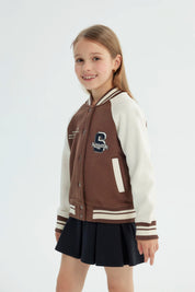Chaqueta Niña Oversize Café