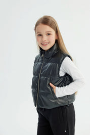 Parka Niña Slim Cuello Con Cierre Negro