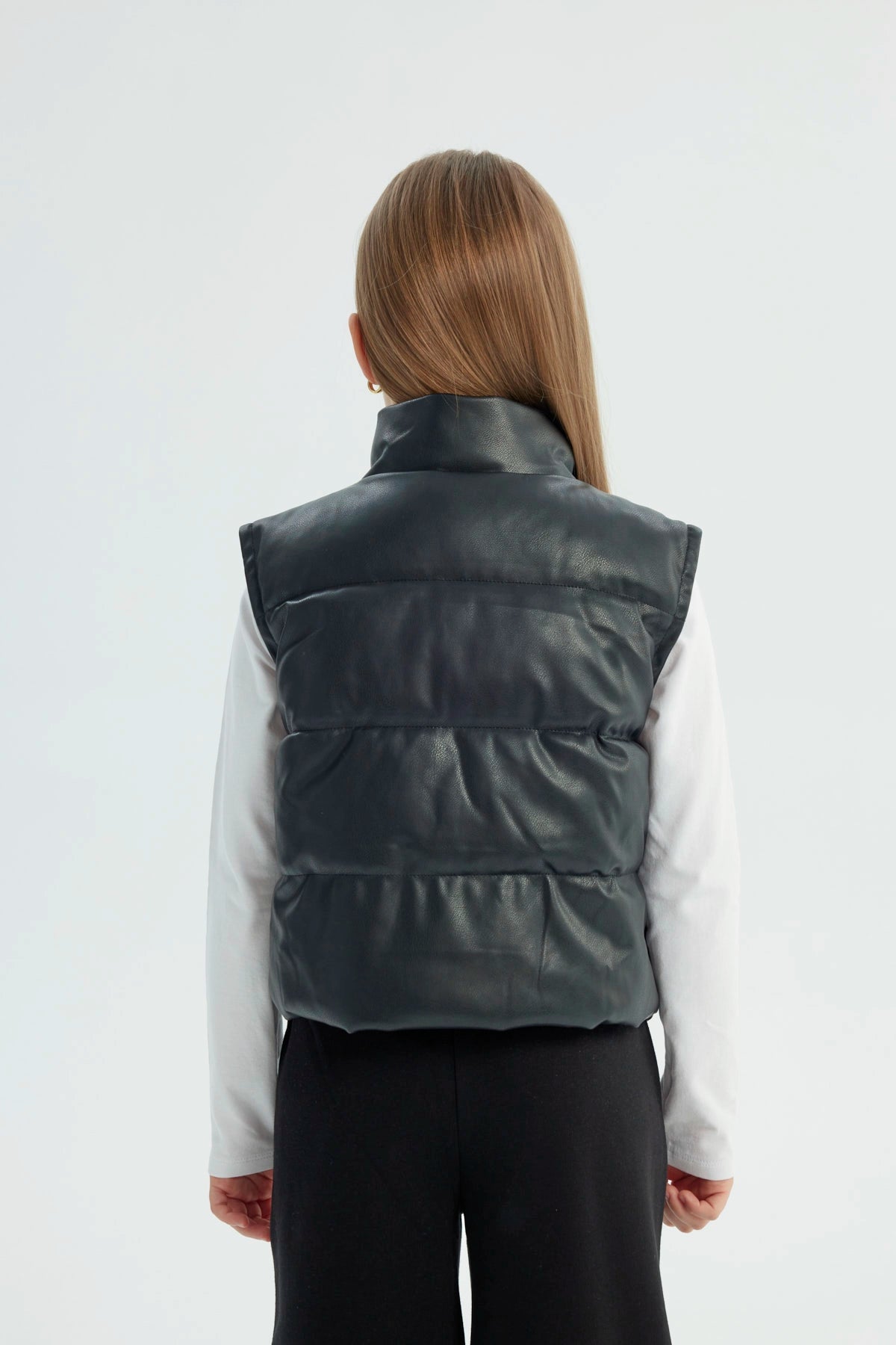 Parka Niña Slim Cuello Con Cierre Negro