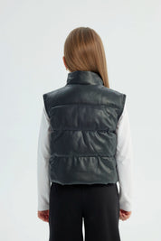 Parka Niña Slim Cuello Con Cierre Negro