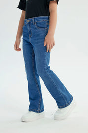 Jeans Niña Flare Azul