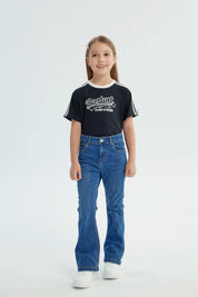 Jeans Niña Flare Azul
