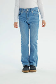 Jeans Niña Flare Azul Claro
