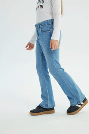 Jeans Niña Flare Azul Claro