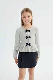 Polera Niña Regular Gris Melange