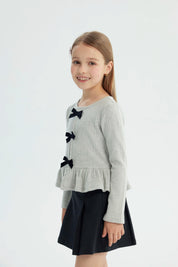 Polera Niña Regular Gris Melange