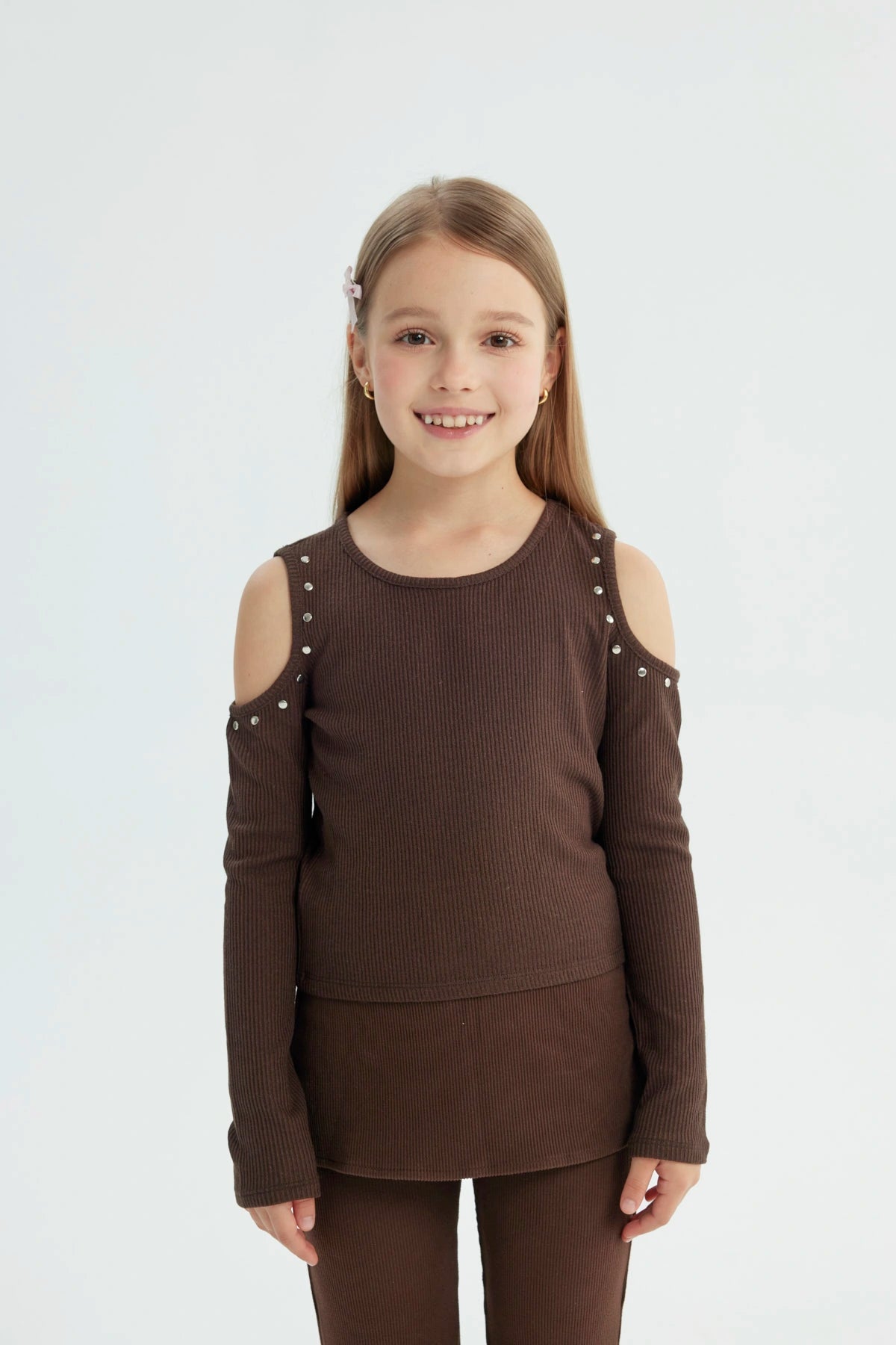Polera Niña Slim Café