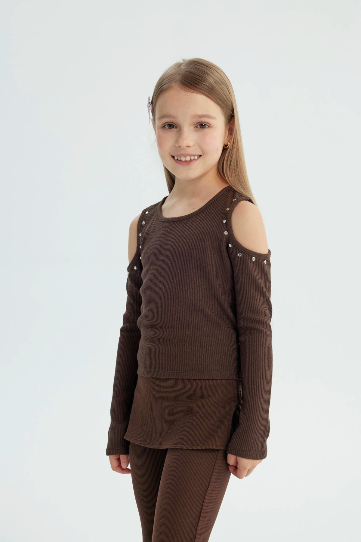 Polera Niña Slim Café