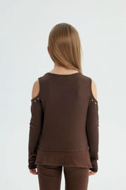 Polera Niña Slim Café