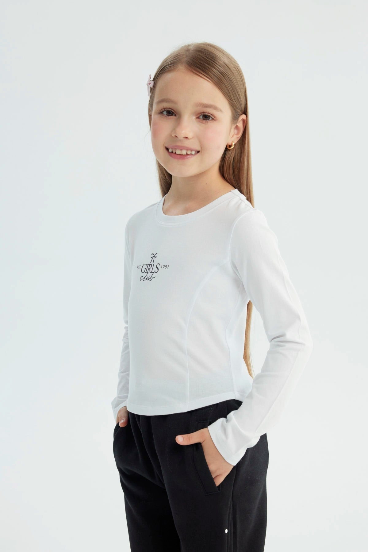 Polera Niña Slim Blanco