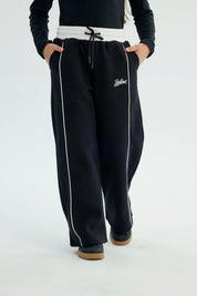 Pantalón Buzo Niña Wide Leg Negro