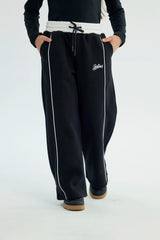Pantalón Buzo Niña Wide Leg Negro