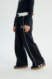 Pantalón Buzo Niña Wide Leg Negro