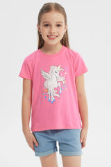 Polera Slim Niña Fucsia