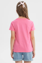 Polera Slim Niña Fucsia