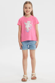 Polera Slim Niña Fucsia