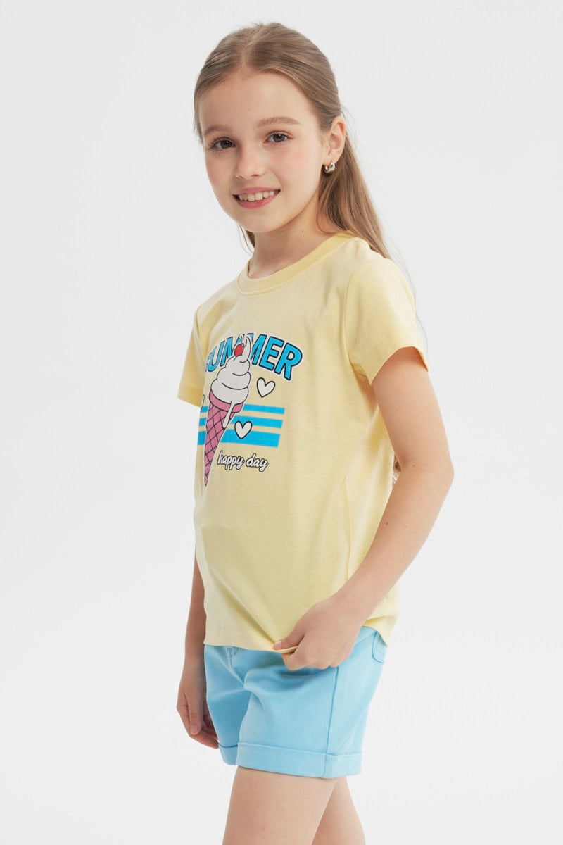 Polera Slim Niña Amarillo