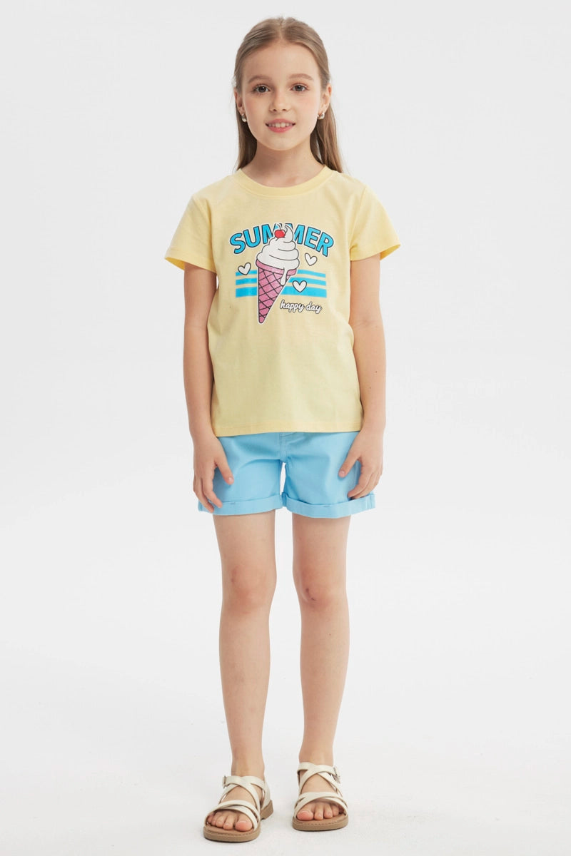 Polera Slim Niña Amarillo