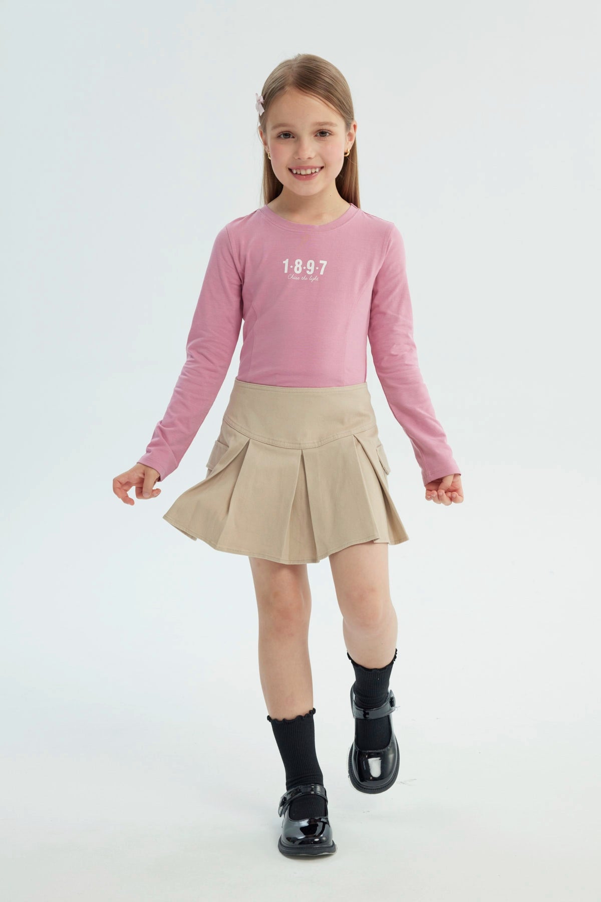 Falda Niña Falda Beige