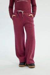 Pantalón Buzo Niña Amplio Burdeo