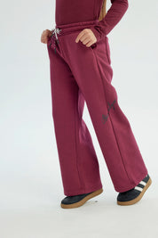 Pantalón Buzo Niña Amplio Burdeo
