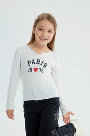 Polera Niña Slim Blanco