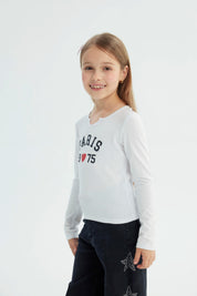Polera Niña Slim Blanco