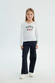 Polera Niña Slim Blanco