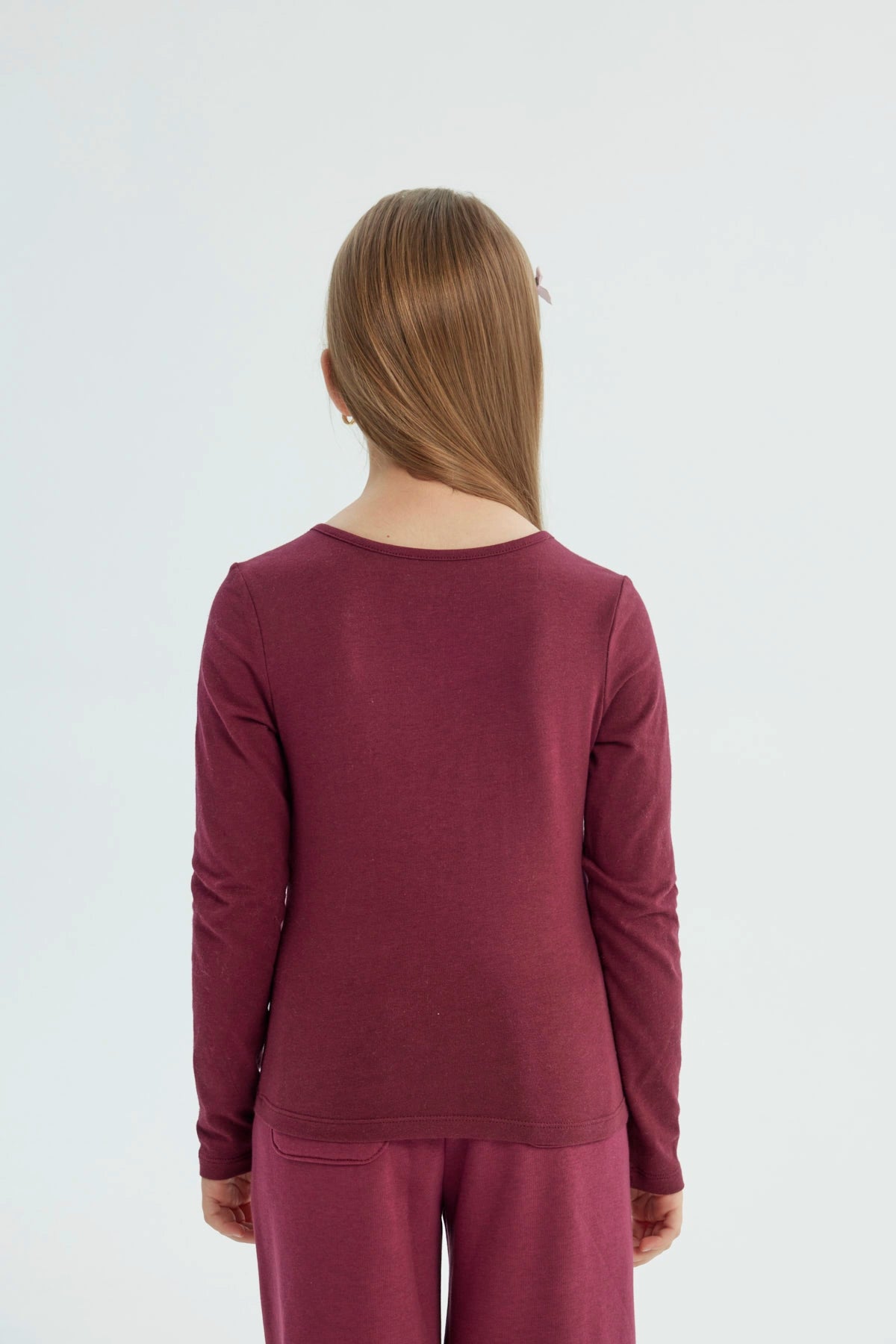 Polera Niña Slim Burdeo