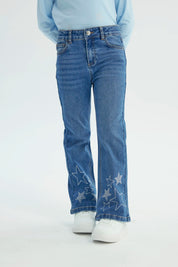 Jeans Niña Flare Azul