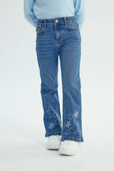 Jeans Flare Niña Azul