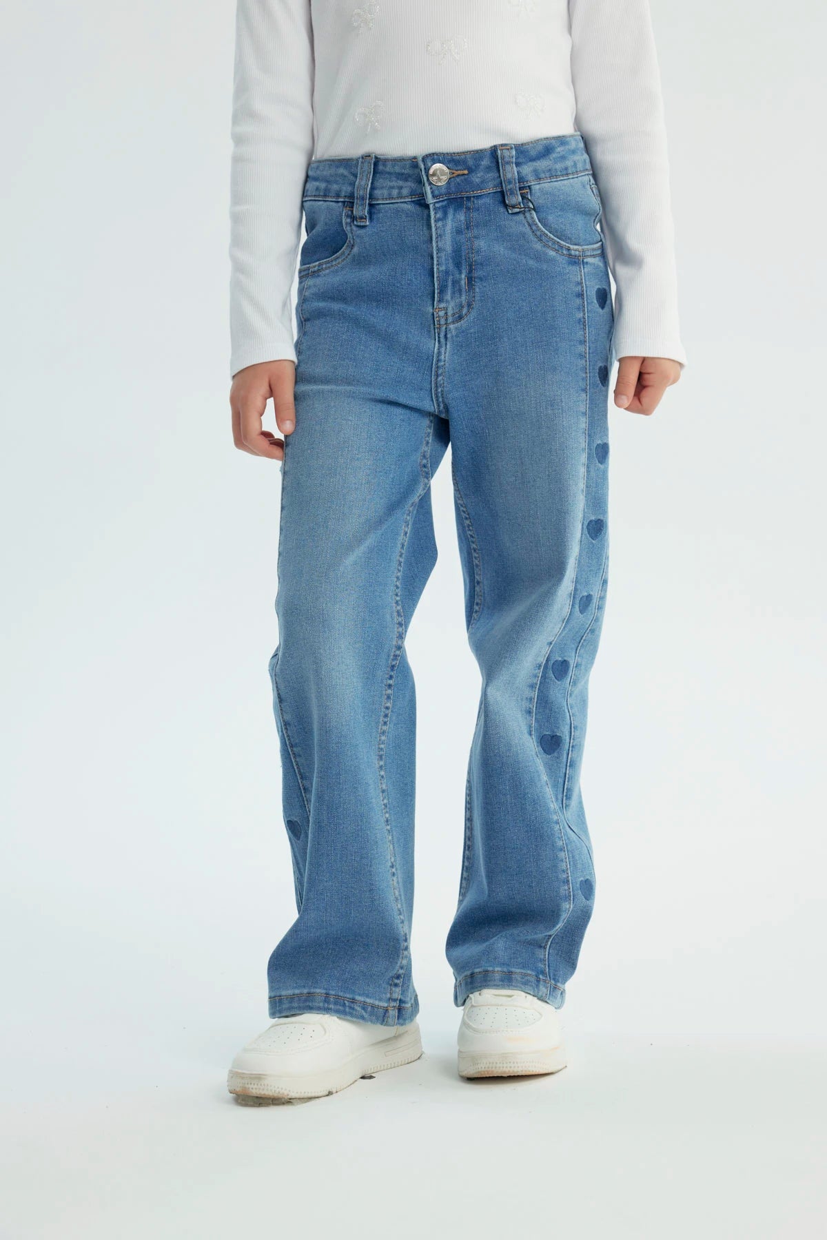 Jeans Niña Wide Leg Azul