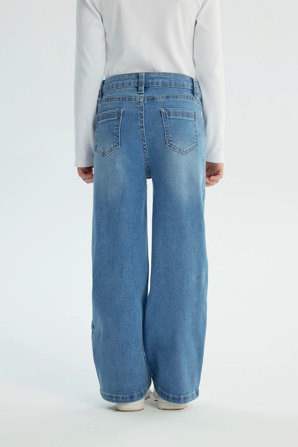 Jeans Niña Wide Leg Azul
