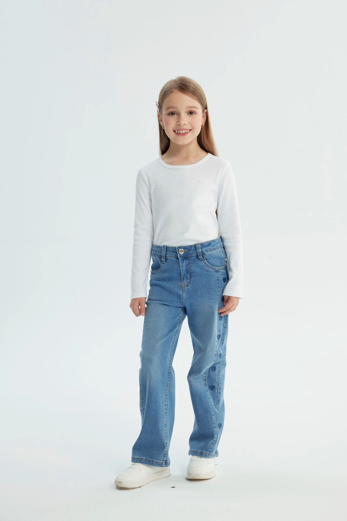 Jeans Niña Wide Leg Azul
