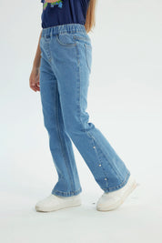 Jeans Niña Flare Azul