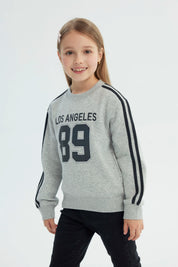 Polerón Niña Classic Gris Melange