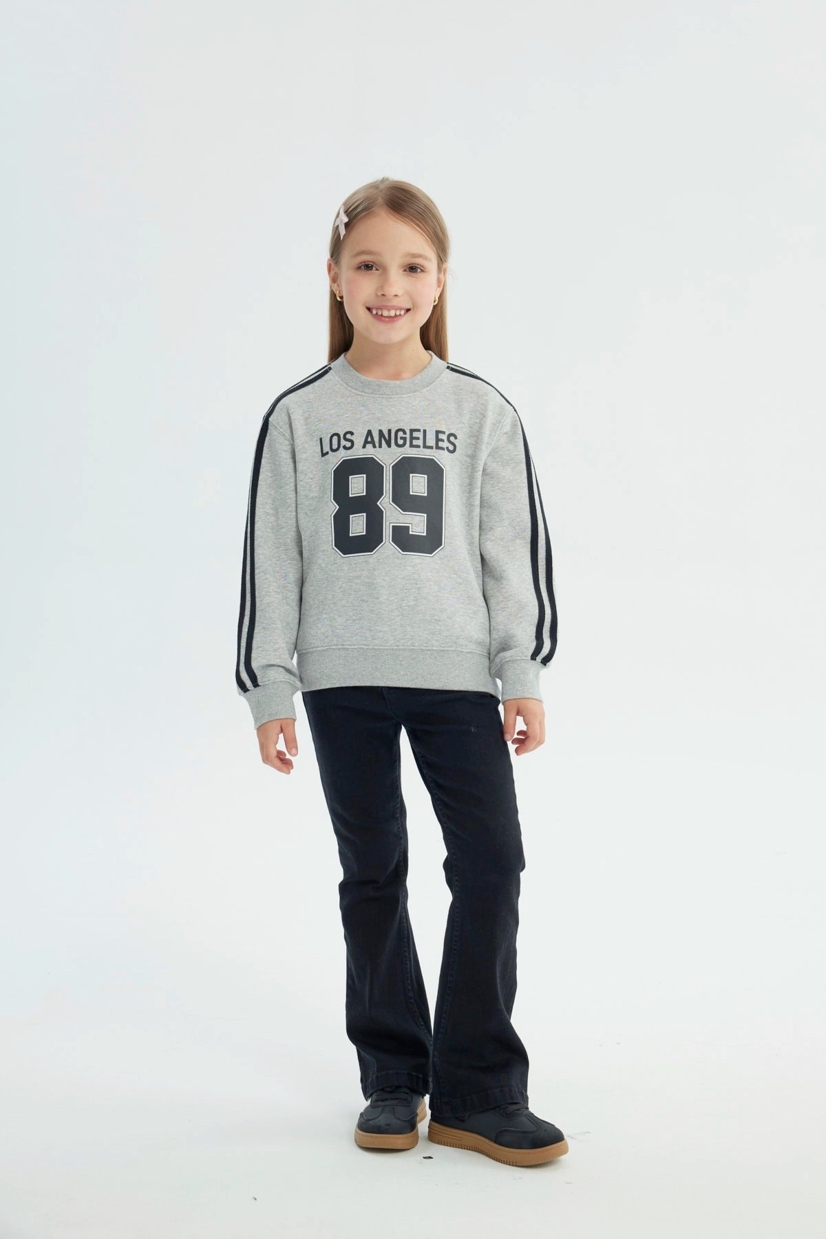 Polerón Niña Classic Gris Melange
