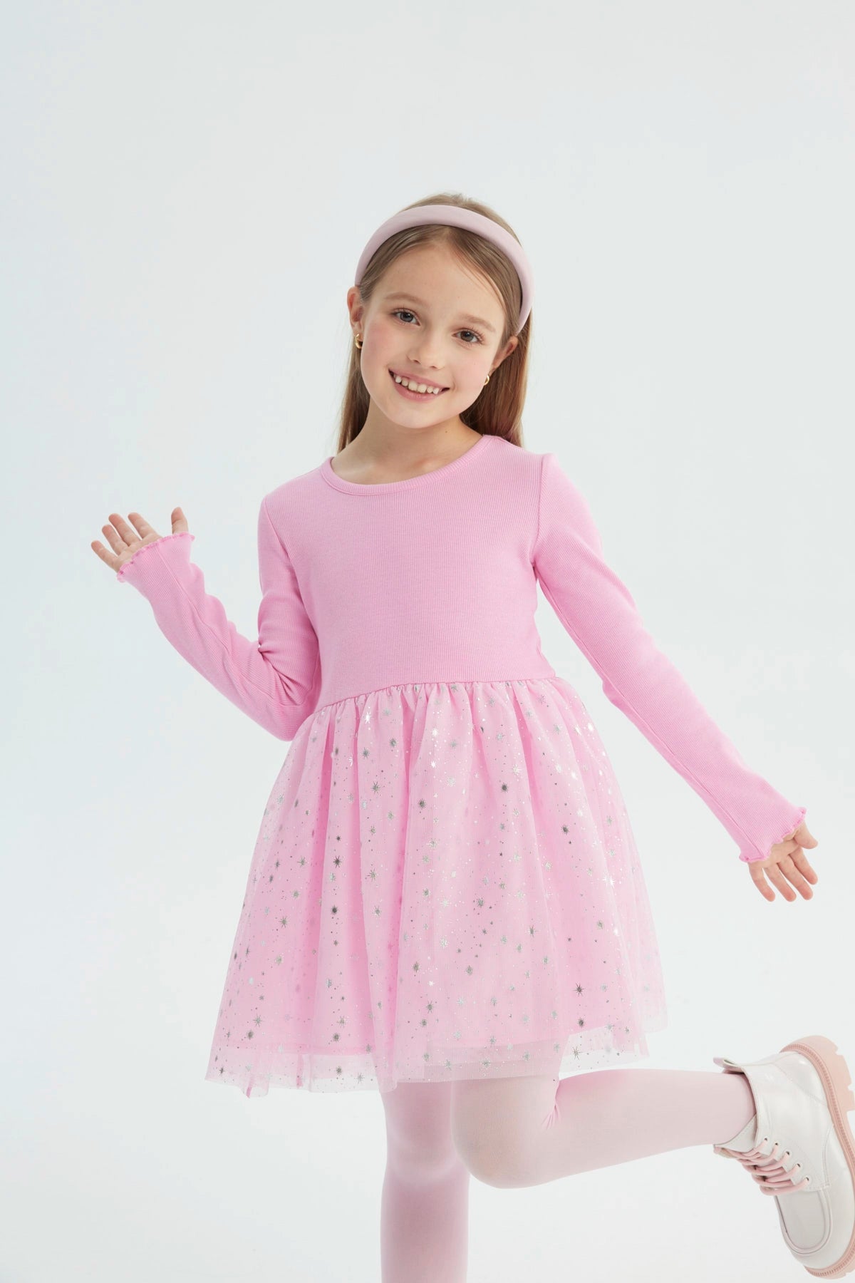 Vestido Niña Falda Midi Rosado