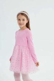 Vestido Niña Falda Midi Rosado