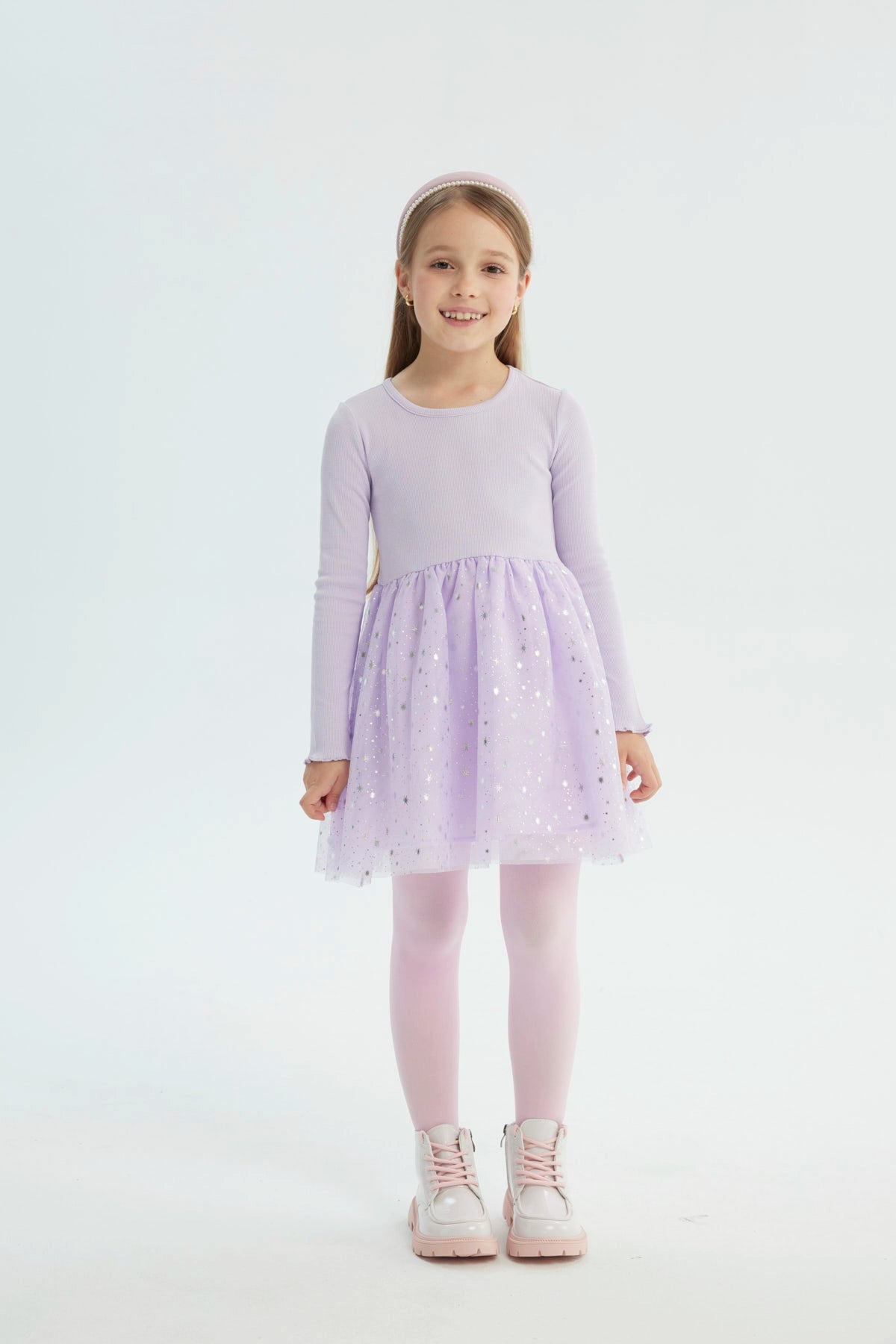 Vestido Niña Falda Midi Lila
