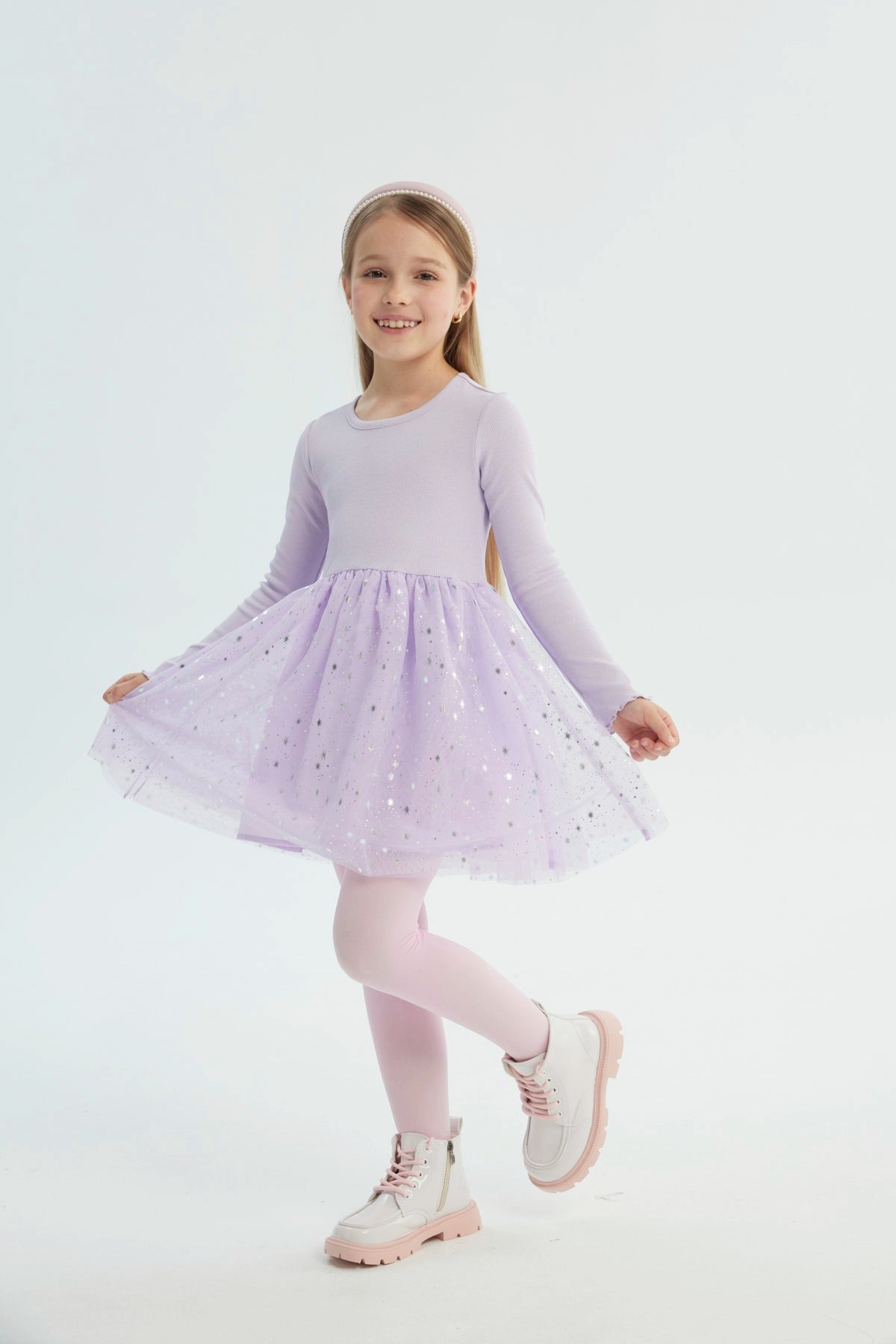 Vestido Niña Falda Midi Lila